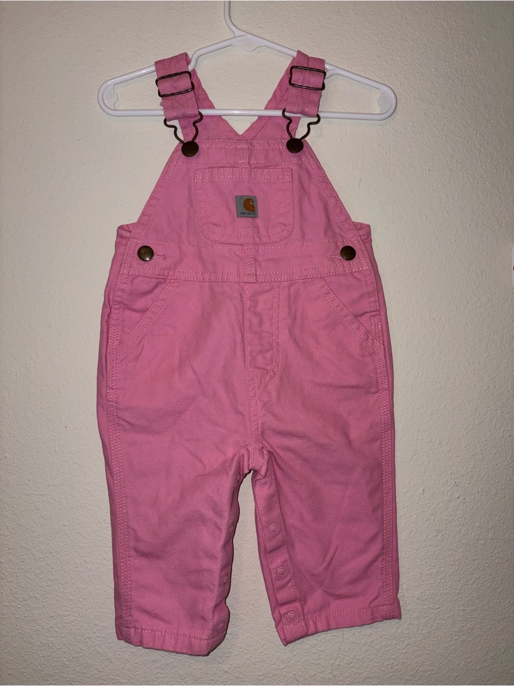 Carhartt Pink Girls' Canvas Bib Overalls
